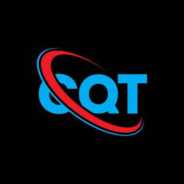 CQT logosu. CQT harfi. CQT harf logosu tasarımı. Çember ve büyük harfli monogram logosuna bağlı baş harfler. Teknoloji, iş ve emlak markası için CQT tipografisi.