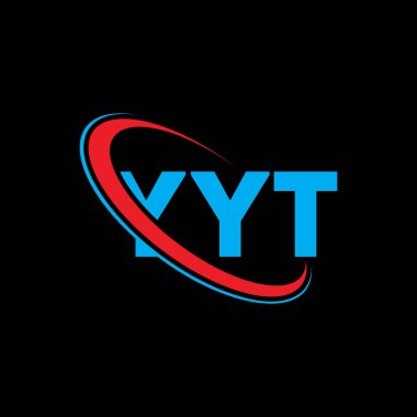 YYT logosu. YYT mektubu. YYT harf logosu tasarımı. Çember ve büyük harfli monogram logosuyla birleştirilmiş YYT logosu. Teknoloji, iş ve emlak markası için YYT tipografisi.