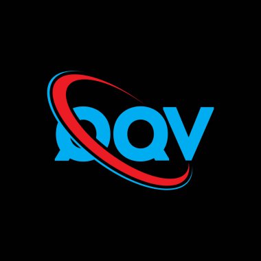 QQV logosu. QQV harfi. QQV harf logo tasarımı. Çember ve büyük harfli monogram logosuna bağlı QQV logosu. Teknoloji, iş ve emlak markası için QQV tipografisi.