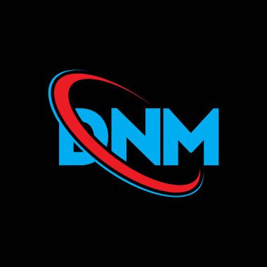 DNM logosu. DNM mektubu. DNM mektup logosu tasarımı. Çember ve büyük harfli monogram logosuna bağlı baş harfler DNM logosu. Teknoloji, iş ve emlak markası için DNM tipografisi.