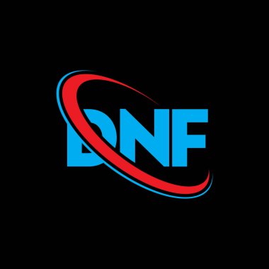 DNF logosu. DNF mektubu. DNF mektup logosu tasarımı. Çember ve büyük harfli monogram logosuna bağlı DNF logosu. Teknoloji, iş ve emlak markası için DNF tipografisi.