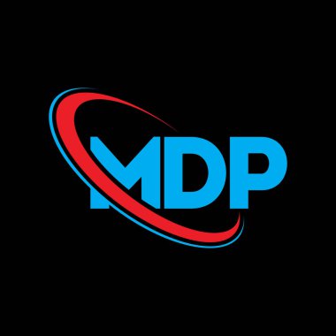 MDP logosu. MDP mektubu. MDP harf logosu tasarımı. Çember ve büyük harfli monogram logosuna bağlı baş harfler MDP logosu. Teknoloji, iş ve emlak markası için MDP tipografisi.