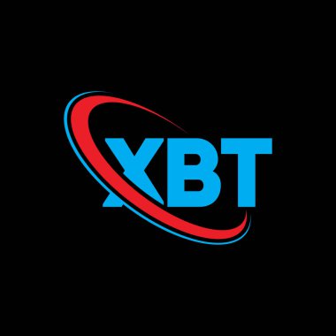 XBT logosu. XBT harfi. XBT harf logosu tasarımı. Çember ve büyük harfli monogram logosuyla birleştirilmiş XBT logosu. Teknoloji, iş ve emlak markası için XBT tipografisi.