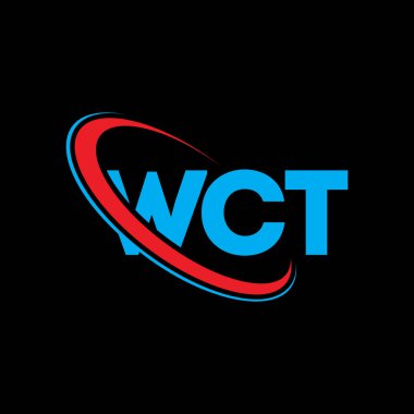 WCT logosu. WCT mektubu. WCT mektup logosu tasarımı. Çember ve büyük harfli monogram logosuna bağlı WCT logosu. Teknoloji, iş ve emlak markası için WCT tipografisi.