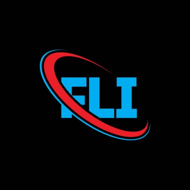 FLI logosu. FLI mektubu. FLI harf logosu tasarımı. Çember ve büyük harfli monogram logosuna bağlı FLI logosu. Teknoloji, iş ve emlak markası için FLI tipografisi.