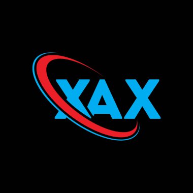 XAX logosu. XAX harfi. XAX harfli logo tasarımı. Çember ve büyük harfli monogram logosuna bağlı XAX logosu. Teknoloji, iş ve emlak markası için XAX tipografisi.