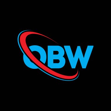OBW logosu. OBW mektubu. OBW harf logosu tasarımı. Çember ve büyük harfli monogram logosuyla birleştirilmiş OBW logosu. Teknoloji, iş ve emlak markası için OBW tipografisi.
