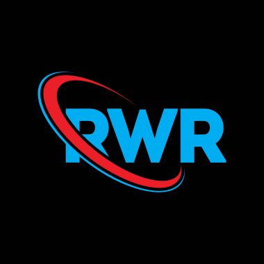 RWR logosu. RWR mektubu. RWR harf logosu tasarımı. Çember ve büyük harfli monogram logosuna bağlı RWR logosu. Teknoloji, iş ve emlak markası için RWR tipografisi.