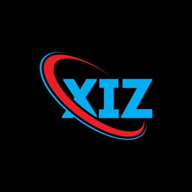 XIZ logosu. XIZ harfi. XIZ harf logosu tasarımı. Çember ve büyük harfli monogram logosuna bağlı XIZ logosu. Teknoloji, iş ve emlak markası için XIZ tipografisi.