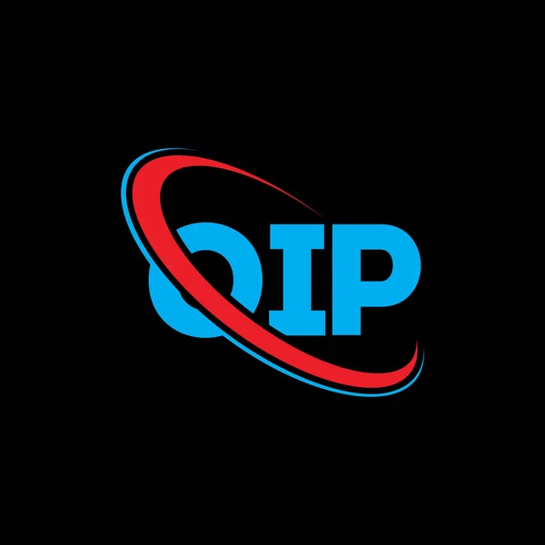 Logo Oip Lettre Oip Oip Lettre Logo Design Initiales Logo — Image vectorielle