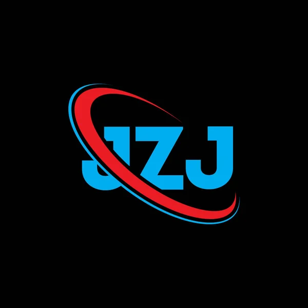 Jzj Logosu Jzj Mektubu Jzj Harf Logosu Tasarımı Çember Büyük — Stok Vektör