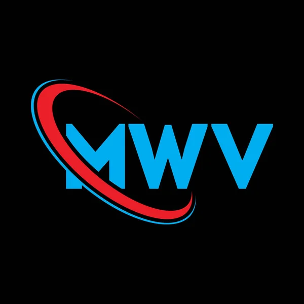 Mwv Logosu Mwv Mektubu Mwv Mektup Logosu Tasarımı Çember Büyük — Stok Vektör