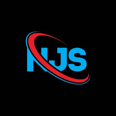 NJS logosu. NJS mektubu. NJS mektup logosu tasarımı. Çember ve büyük harfli monogram logosuna bağlı baş harfler NJS logosu. Teknoloji, iş ve emlak markası için NJS tipografisi.