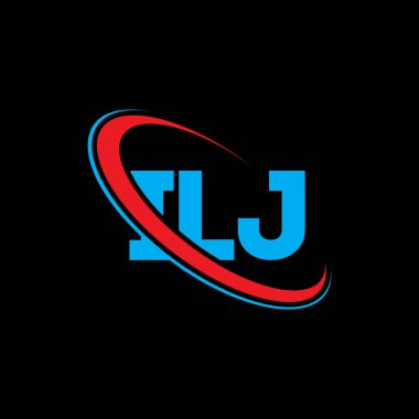 ILJ logosu. ILJ mektubu. ILJ harf logosu tasarımı. Çember ve büyük harfli monogram logosuyla birleştirilmiş ILJ logosu. Teknoloji, iş ve emlak markası için ILJ tipografisi.
