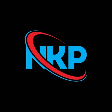 NKP logosu. NKP mektubu. NKP harf logosu tasarımı. Çember ve büyük harfli monogram logosuna bağlı NKP logosu. Teknoloji, iş ve emlak markası için NKP tipografisi.