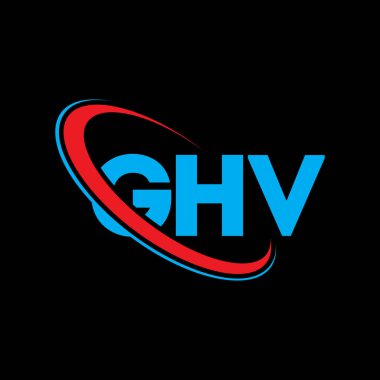 GHV logosu. GHV mektubu. GHV harf logosu tasarımı. Çember ve büyük harfli monogram logosuyla birleştirilmiş GHV logosu. Teknoloji, iş ve emlak markası için GHV tipografisi.