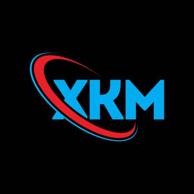 XKM logosu. XKM mektubu. XKM harf logosu tasarımı. Çember ve büyük harfli monogram logosuna bağlı XKM logosu. Teknoloji, iş ve emlak markası için XKM tipografisi.