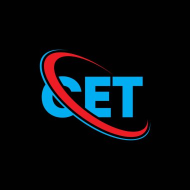 CET logosu. CET mektubu. CET mektup logosu tasarımı. Çember ve büyük harfli monogram logosuna bağlı CET logosu. Teknoloji, iş ve emlak markası için CET tipografisi.