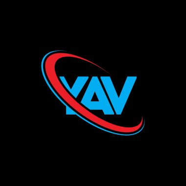 YAV logosu. YAV mektubu. YAV harf logosu tasarımı. Çember ve büyük harfli monogram logosuyla birleştirilmiş YAV logosu. Teknoloji, iş ve emlak markaları için YAV tipografisi.