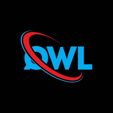 QWL logosu. QWL mektubu. QWL harf logosu tasarımı. Çember ve büyük harfli monogram logosuyla birleştirilmiş QWL logosu. Teknoloji, iş ve emlak markası için QWL tipografisi.