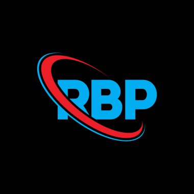 RBP logosu. RBP mektubu. RBP harfli logo tasarımı. Çember ve büyük harfli monogram logosuna bağlı RBP logosu. Teknoloji, iş ve emlak markası için RBP tipografisi.