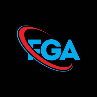FGA logosu. FGA mektubu. FGA mektup logosu tasarımı. Çember ve büyük harfli monogram logosuna bağlı baş harfler FGA logosu. Teknoloji, iş ve emlak markası için FGA tipografisi.