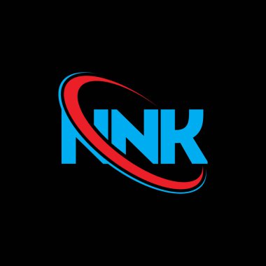 NNK logosu. NNK mektubu. NNK mektup logosu tasarımı. Çember ve büyük harfli monogram logosuna bağlı baş harfler NNK logosu. Teknoloji, iş ve emlak markası için NNK tipografisi.