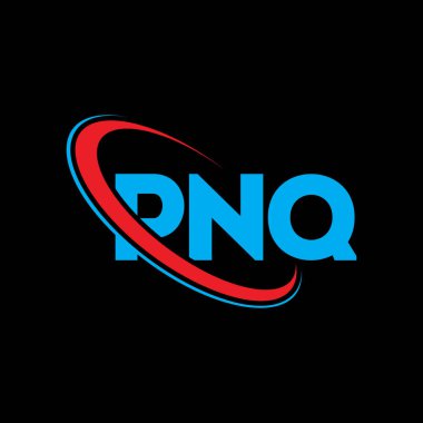 PNQ logosu. PNQ harfi. PNQ harfi logo tasarımı. Çember ve büyük harfli monogram logosuna bağlı baş harfler. Teknoloji, iş ve emlak markası için PNQ tipografisi.