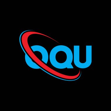OQU logosu. OQU mektubu. OQU harf logosu tasarımı. Çember ve büyük harfli monogram logosuna bağlı OQU logosu. Teknoloji, iş ve emlak markası için OQU tipografisi.