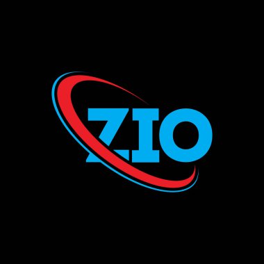 ZIO logosu. ZIO mektubu. ZIO harfi logo tasarımı. Çember ve büyük harfli monogram logosuna bağlı ZIO logosu. Teknoloji, iş ve emlak markası için ZIO tipografisi.