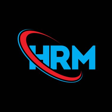 HRM logosu. HRM mektubu. HRM harf logosu tasarımı. Çember ve büyük harfli monogram logosuna bağlı HRM logosu. Teknoloji, iş ve emlak markası için HRM tipografisi.