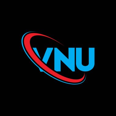 VNU logosu. VNU mektubu. VNU mektup logosu tasarımı. Çember ve büyük harfli monogram logosuna bağlı VNU logosu. Teknoloji, iş ve emlak markası için VNU tipografisi.