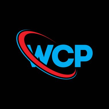 WCP logosu. WCP mektubu. WCP harf logosu tasarımı. Çember ve büyük harfli monogram logosuna bağlı WCP logosu. Teknoloji, iş ve emlak markası için WCP tipografisi.