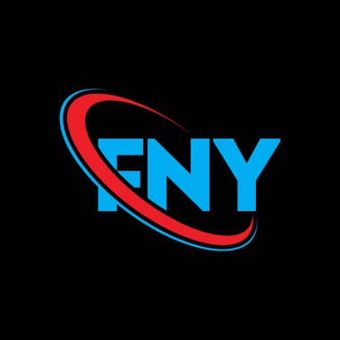 FNY logosu. FNY mektubu. FNY mektup logosu tasarımı. Çember ve büyük harfli monogram logosuna bağlı FNY logosu. Teknoloji, iş ve emlak markası için FNY tipografisi.