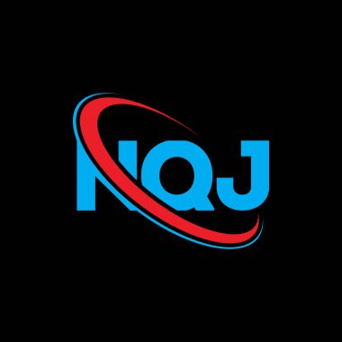 NQJ logosu. NQJ mektubu. NQJ harf logosu tasarımı. Çember ve büyük harfli monogram logosuyla NQJ logosunun baş harfleri. Teknoloji, iş ve emlak markası için NQJ tipografisi.