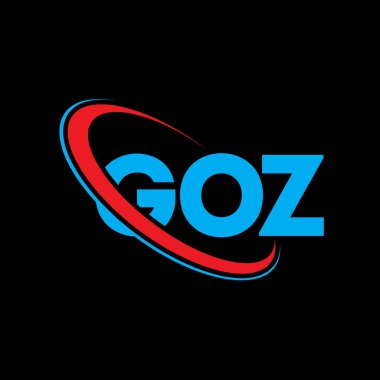GOZ logosu. GOZ harfi. GOZ harfi logo tasarımı. Çember ve büyük harfli monogram logosuna bağlı baş harfler GOZ logosu. GOZ teknoloji, iş ve emlak markası tipografisi.