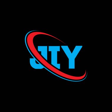 JIY logosu. Neşeli bir mektup. JIY mektup logosu tasarımı. Çember ve büyük harfli monogram logosuna bağlı JIY logosu. Teknoloji, iş ve emlak markası için JIY tipografisi.