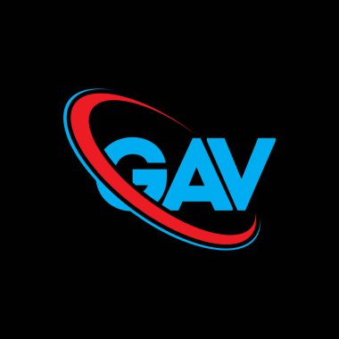 GAV logosu. GAV mektubu. GAV harf logosu tasarımı. Çember ve büyük harfli monogram logosuyla birleştirilmiş GAV logosu. Teknoloji, iş ve emlak markası için GAV tipografisi.