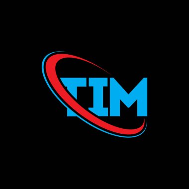 TIM logosu. TiM mektubu. TIM mektup logosu tasarımı. Çember ve büyük harfli monogram logosuna bağlı TIM logosu. Teknoloji, iş ve emlak markası için TIM tipografisi.