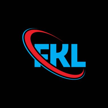 FKL logosu. FKL mektubu. FKL harf logosu tasarımı. Çember ve büyük harfli monogram logosuna bağlı FKL logosu. Teknoloji, iş ve emlak markası için FKL tipografisi.