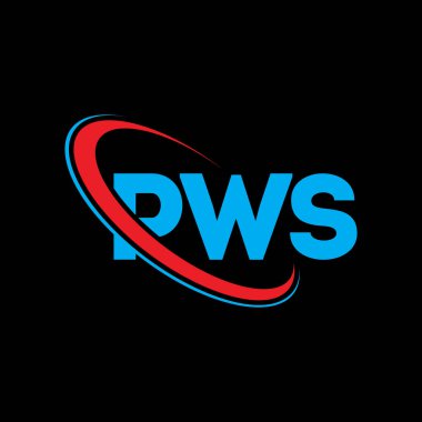 PWS logosu. PWS mektubu. PWS harf logosu tasarımı. Çember ve büyük harfli monogram logosuyla PWS logosunun baş harfleri. Teknoloji, iş ve emlak markası için PWS tipografisi.