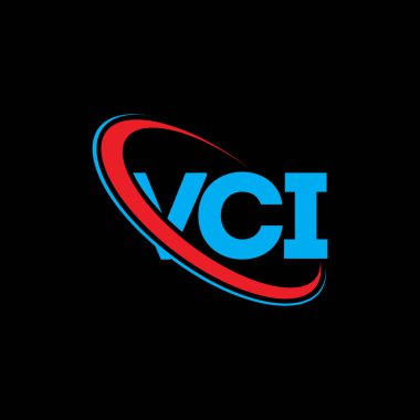 VCI logosu. VCI mektubu. VCI harf logosu tasarımı. Çember ve büyük harfli monogram logosuna bağlı baş harfler VCI logosu. Teknoloji, iş ve emlak markası için VCI tipografisi.