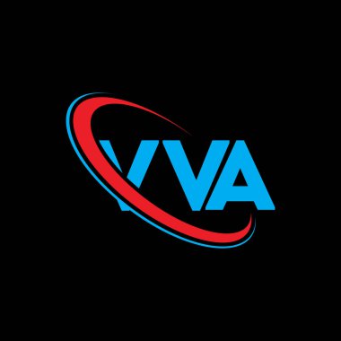 VVVA logosu. VVA mektubu. VVVA mektup logosu tasarımı. Çember ve büyük harfli monogram logosuna bağlı baş harfler VVA logosu. Teknoloji, iş ve emlak markası için VVA tipografisi.