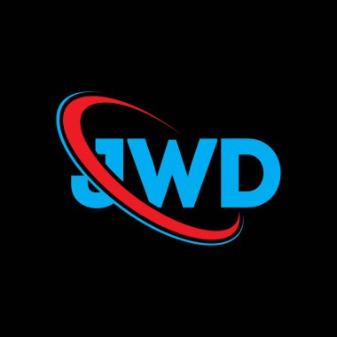 JWD logosu. JWD mektubu. JWD mektup logosu tasarımı. Çember ve büyük harfli monogram logosuna bağlı JWD logosu. Teknoloji, iş ve emlak markası için JWD tipografisi.