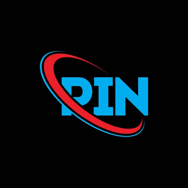 Logo Pin Pin Dopis Návrh Loga Pin Písmene Iniciály Logo — Stockový vektor