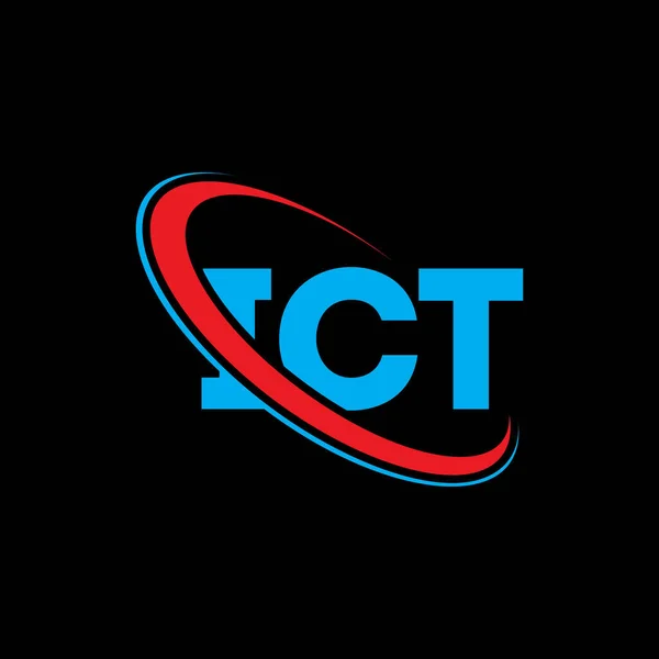 Logo Ict List Ict Projekt Logo Listu Ict Inicjały Logo — Wektor stockowy