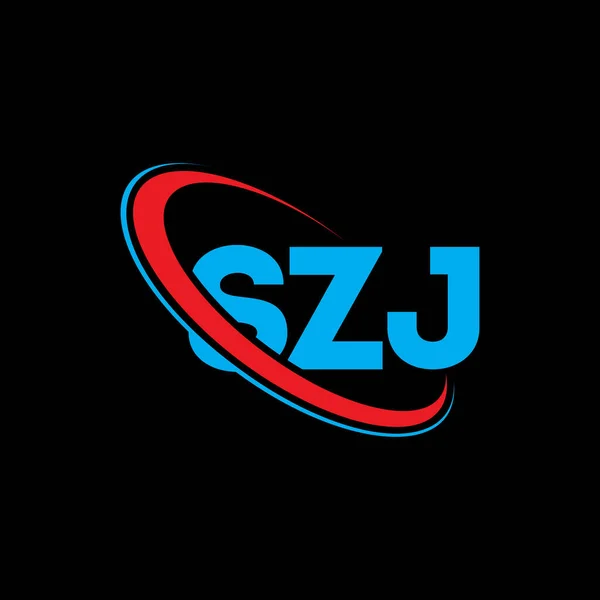 Szjロゴ Szjの手紙 Szjレターロゴデザイン 初期のSzjロゴはサークルロゴと大文字のモノグラムロゴにリンクされています テクノロジー ビジネス 不動産ブランドのためのZjタイポグラフィ — ストックベクタ