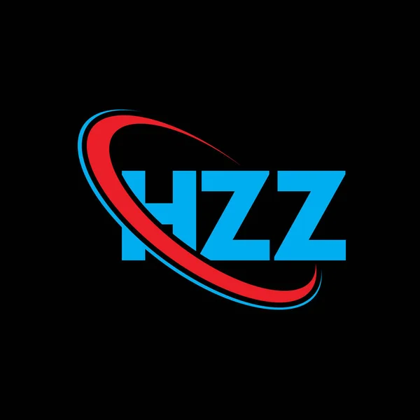 Hzz Logosu Hzz Harfi Hzz Harf Logosu Tasarımı Çember Büyük — Stok Vektör