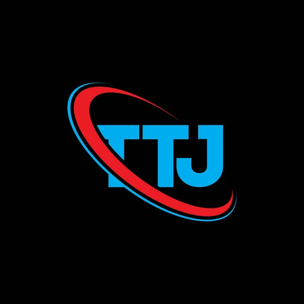 Ttj Logosu Ttj Mektubu Ttj Harf Logosu Tasarımı Çember Büyük — Stok Vektör