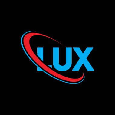 LUX logosu. LUX harfi. LUX harfli logo tasarımı. Çember ve büyük harfli monogram logosuna bağlı ilk LUX logosu. Teknoloji, iş ve emlak markası için LUX tipografisi.